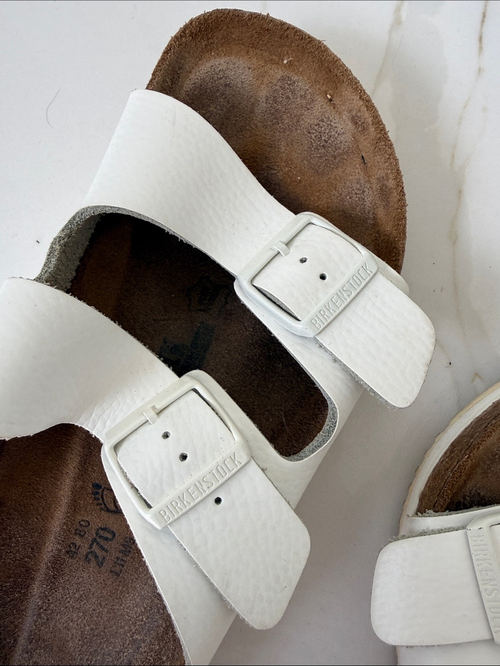 Birkenstock Arizona supergrip White leather Sandals 11 42 R - Picture 8 of 9